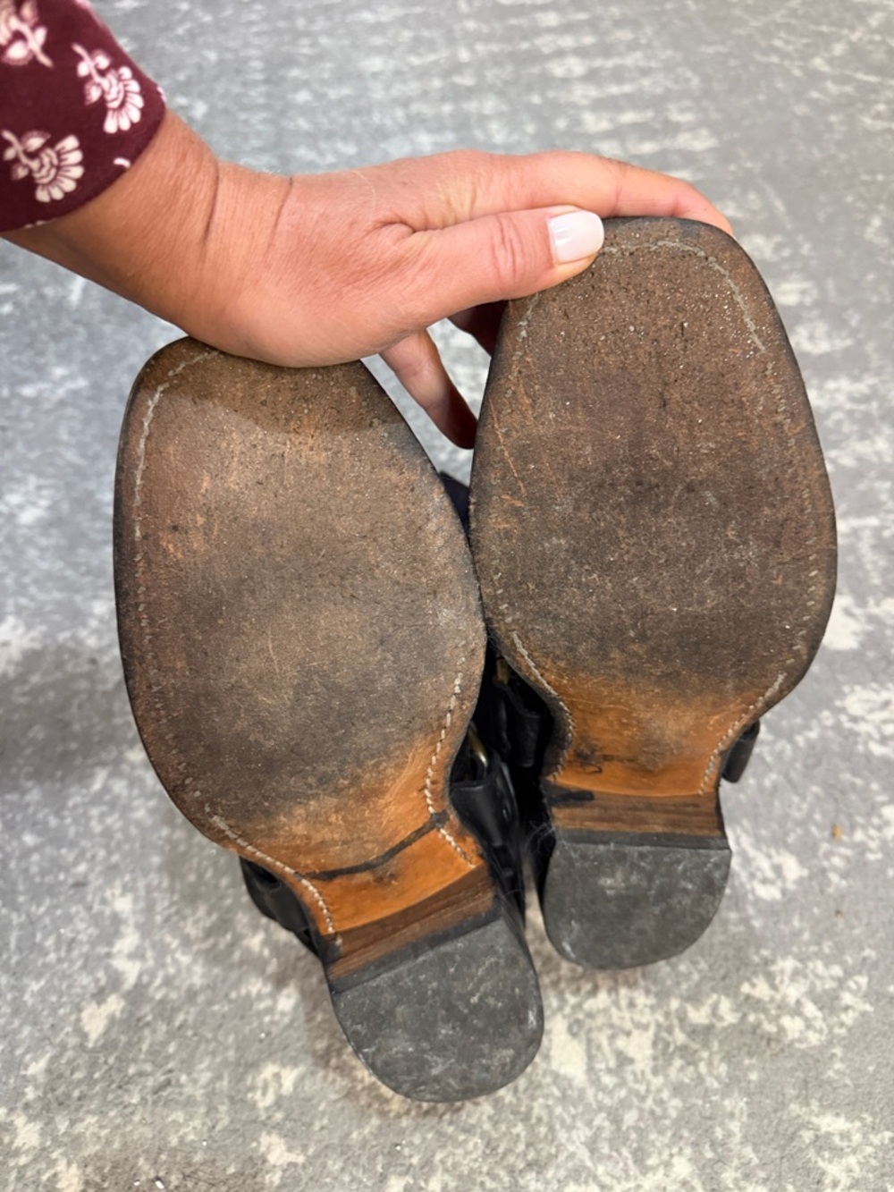 Frye Black Leather Harness Ring Boots - Picture 5 of 6